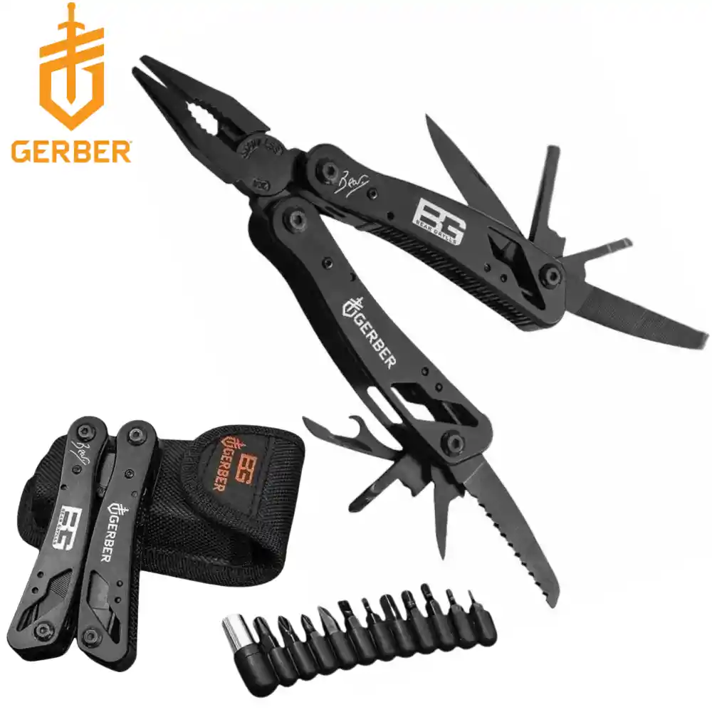 Alicate Multiherramienta Desarmador Pinza Acero Inoxidable Gerber Con Adaptadores Adicionales