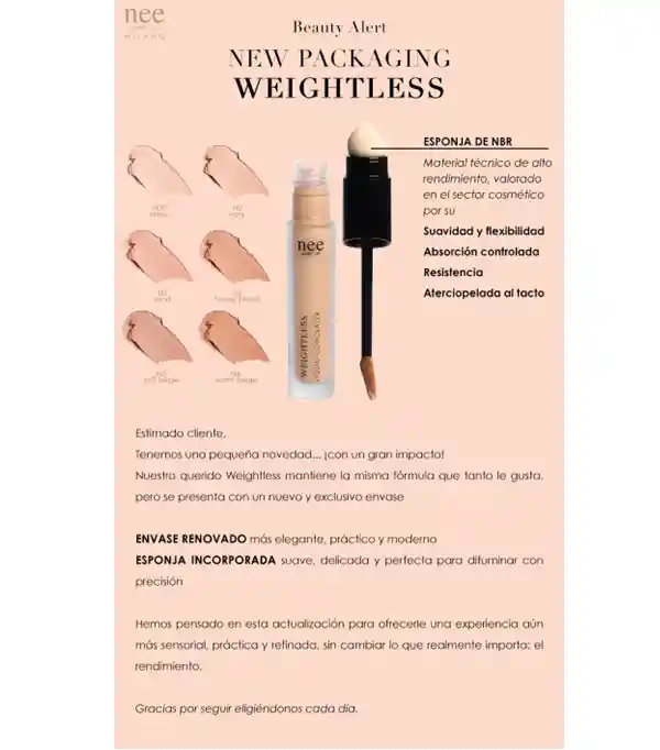 Corrector Liquido Nee Weightless Sand N1