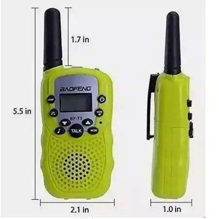 Radios Mini Walkie Talkie Baofeng Bf-t3 X2 Unidades (color Verde)