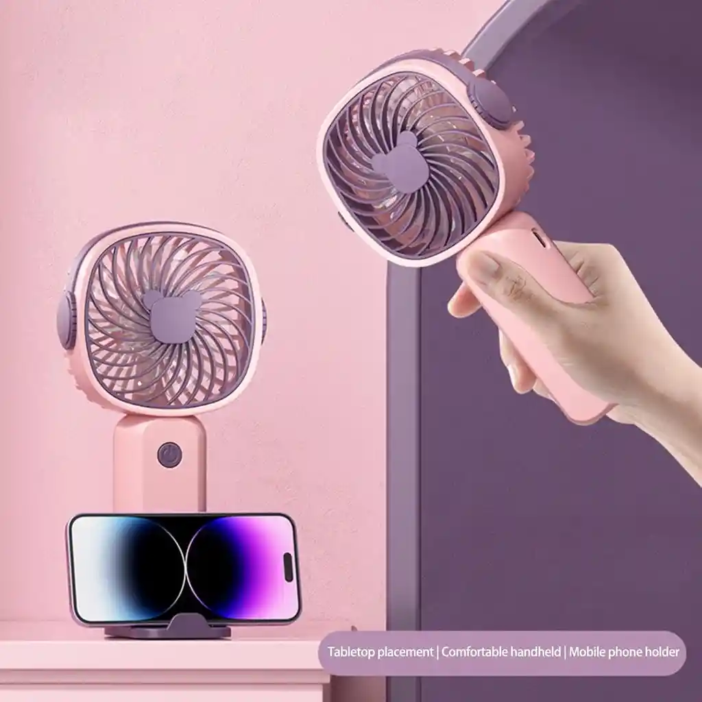 Ventilador Portátil Plegable | Rosado – Tu Mejor Aliado Contra El Calor, En Cualquier Lugar | Klw-f8