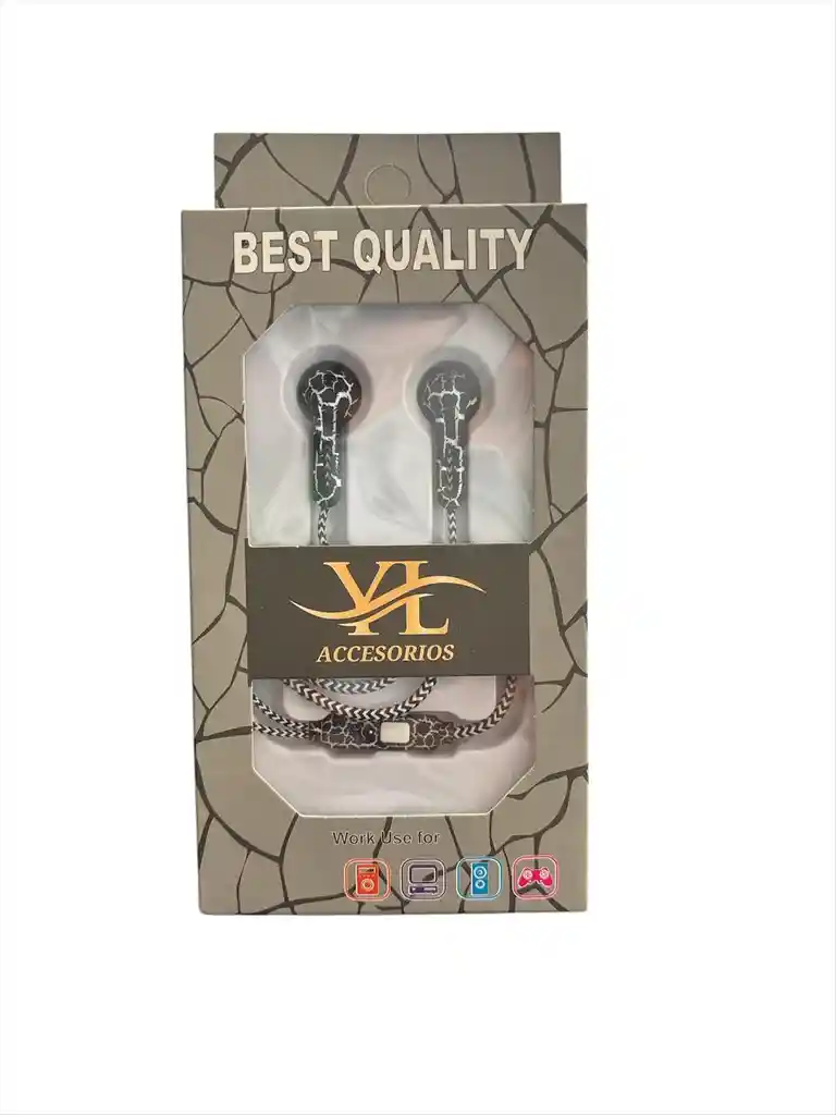 Audifonos De Cable Marca Yl Para Celular Android Colores Azul Y Gris