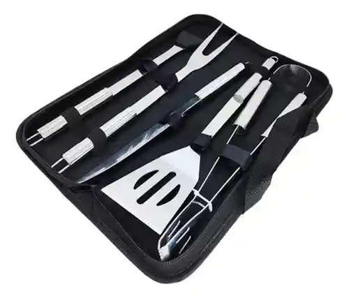 Kit Asador X6 Piezas Estuche Negro