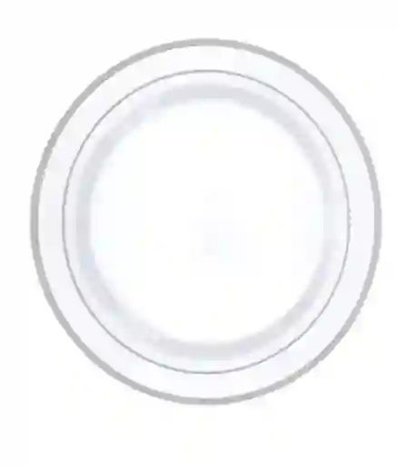 Plato 26 Cms Blanco Borde Plateado