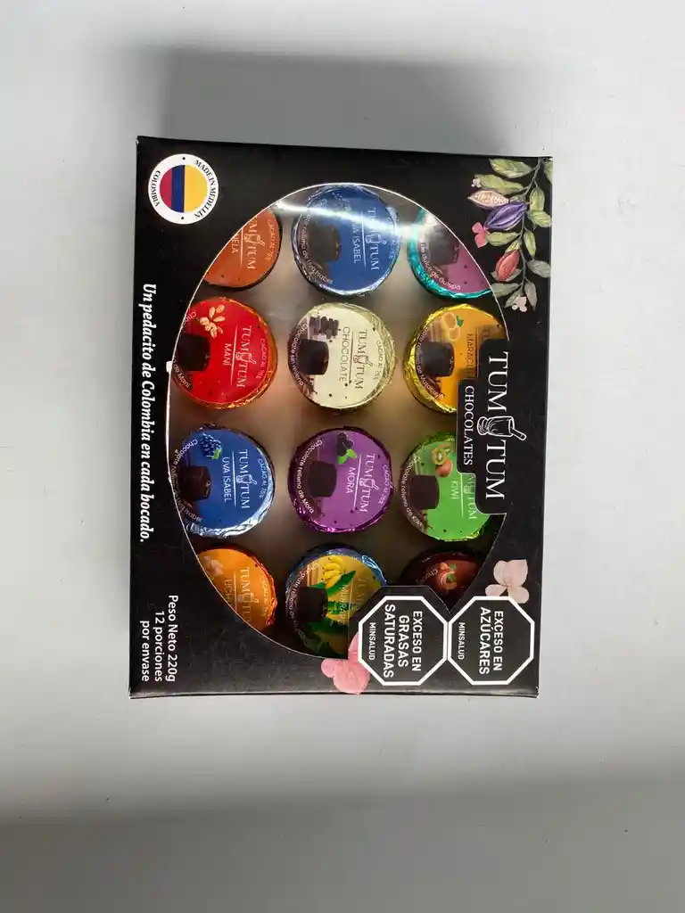 Chocolate 75% Vegano Caja X 12 Unidades Marca Tum Tum