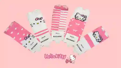 Medias Tobilleras Hello Kitty Rosa Corazones