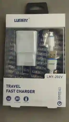 Cargador De Viaje Lummy Travel Fast Charger V8