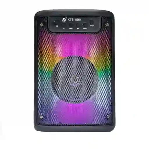 Parlante Kts-1581 Bluetooth 10w | Usb/sd/fm/aux + Entrada Micrófono - Ideal Para Karaoke Y Fiestas - (22cm)