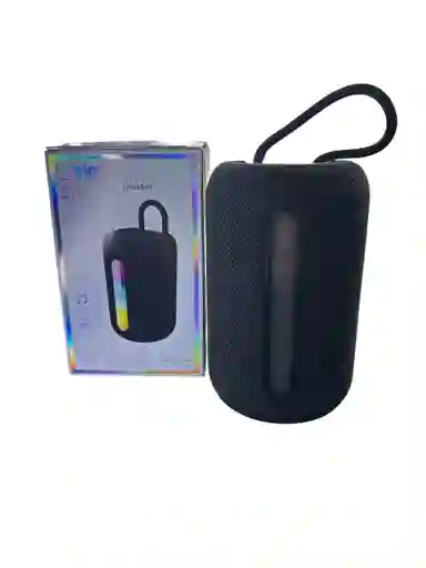 Parlante Portatil Inalambrico Bluetooth Con Luz Led Marca Gw Tamaño Pequeño Color Negro