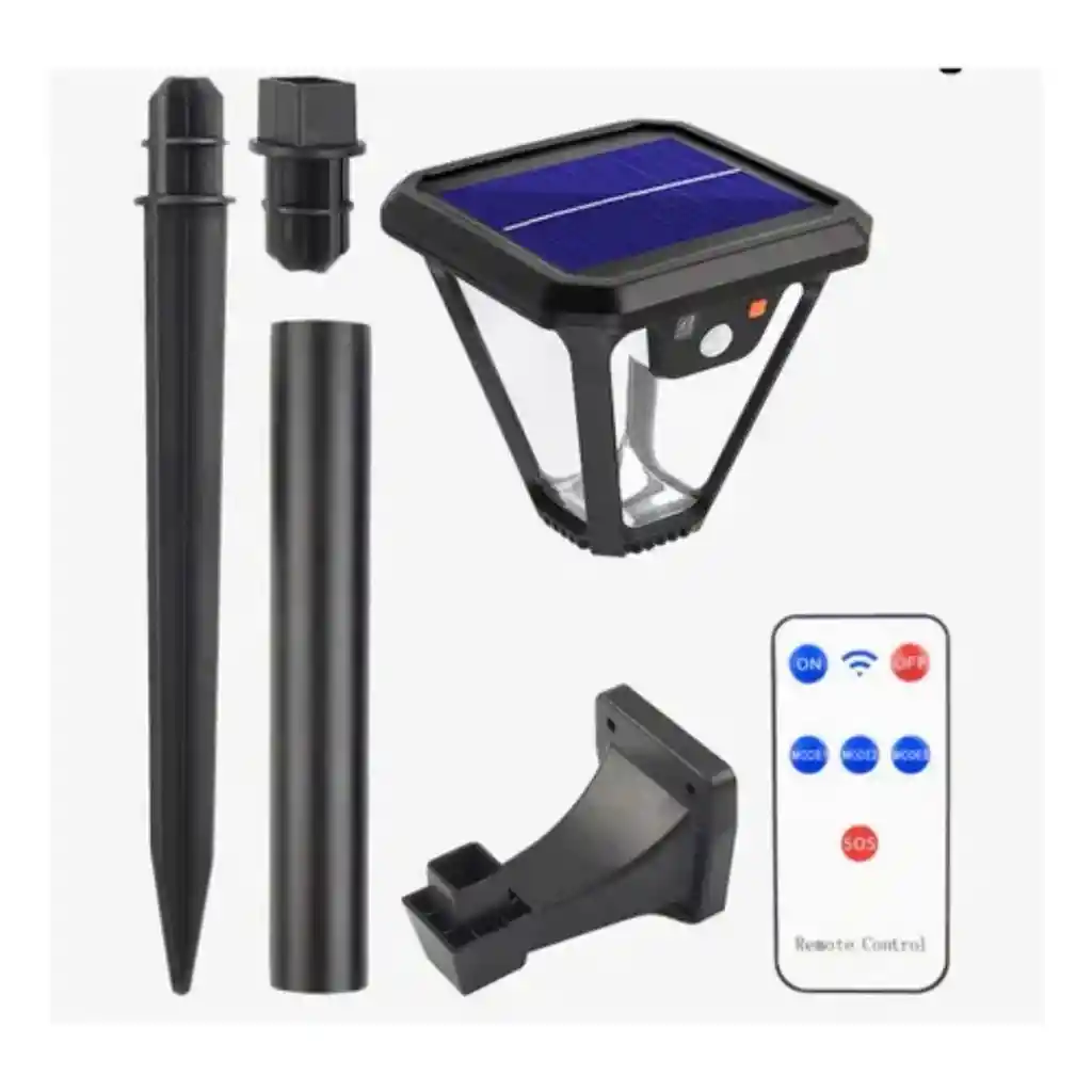 Lampara Farola Solar Sensor De Movimiento Exterior