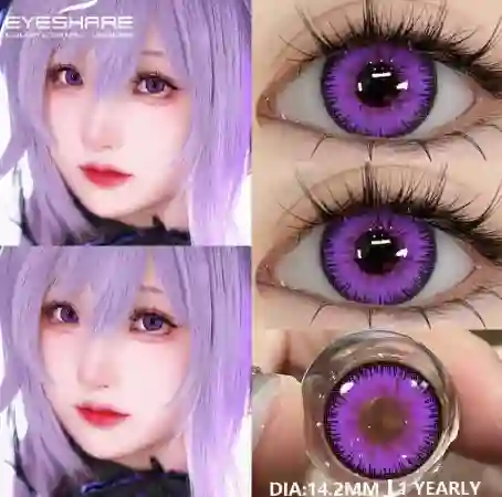Lentes De Contacto Color Morado Borde Negro Halloween Ayy Purple