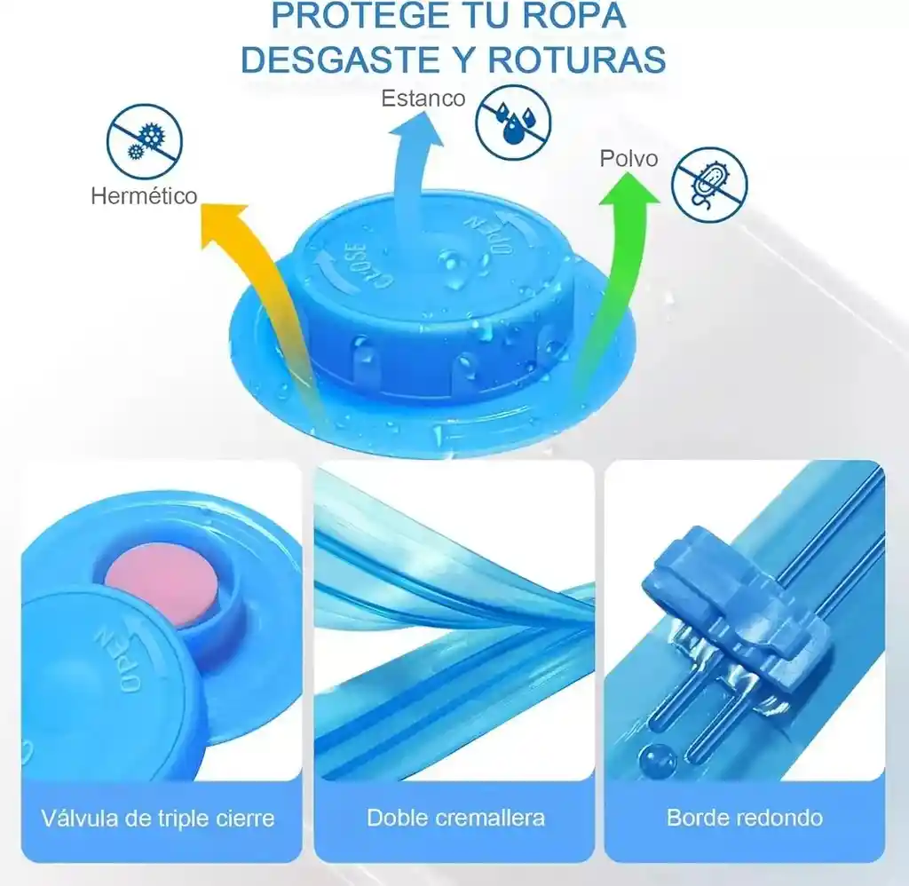 Set X5 Bolsas Valija Vacío Ropa Acolchado Viaje Aspi Bomba Levys Bazar