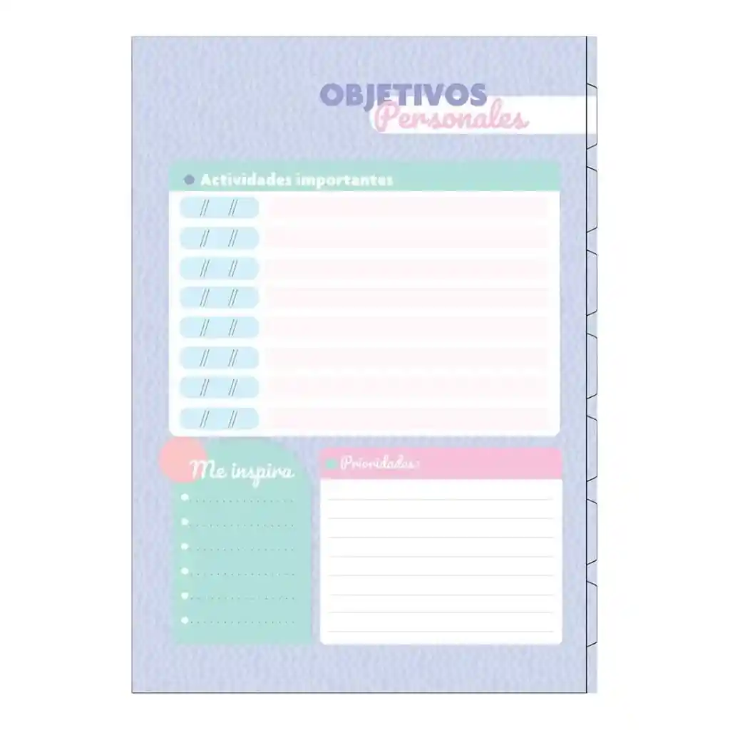 Cuaderno 1 Materias Pequeño Primavera Arg Femenino Cuadriculado