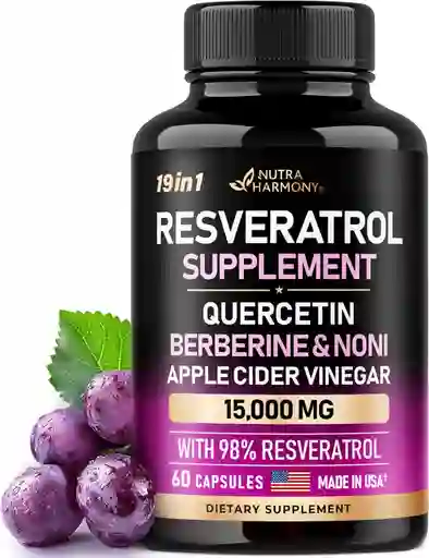 Resveratrol | Berberina | Quercetina | Vinagre De Sidra De Manzana Usa 15000mg 120caps