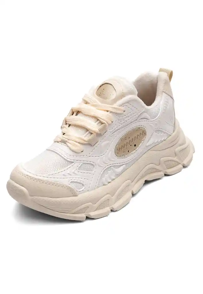 Tenis Mujer Marfil-beige Talla 37 Tellenzi C2