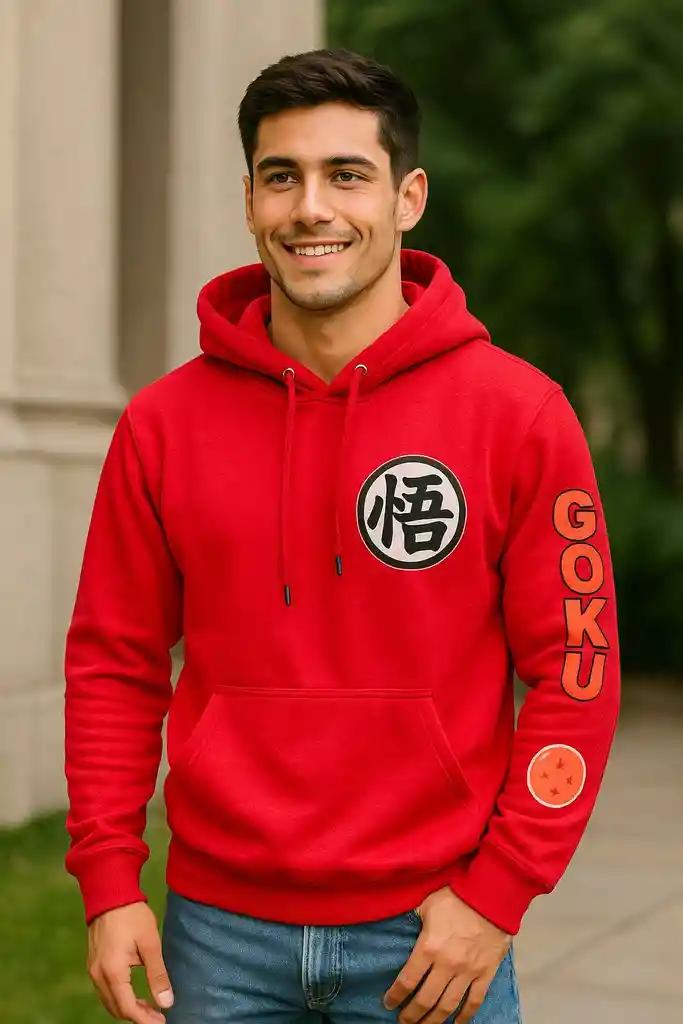 Buzo Goku Rojo Talla L Unisex