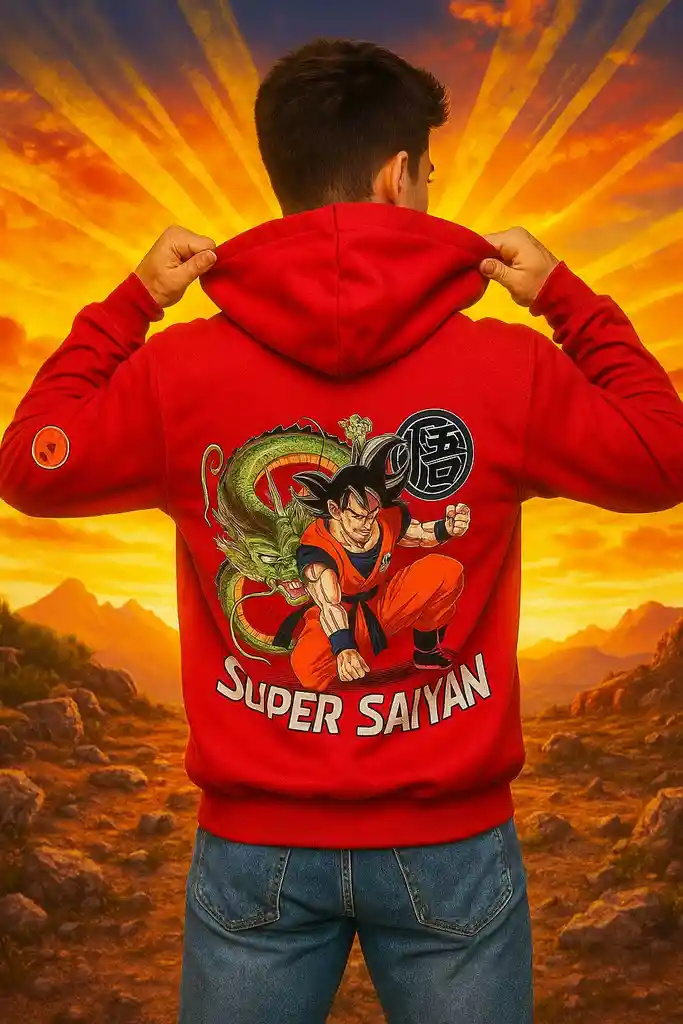 Buzo Goku Rojo Talla Xl Unisex