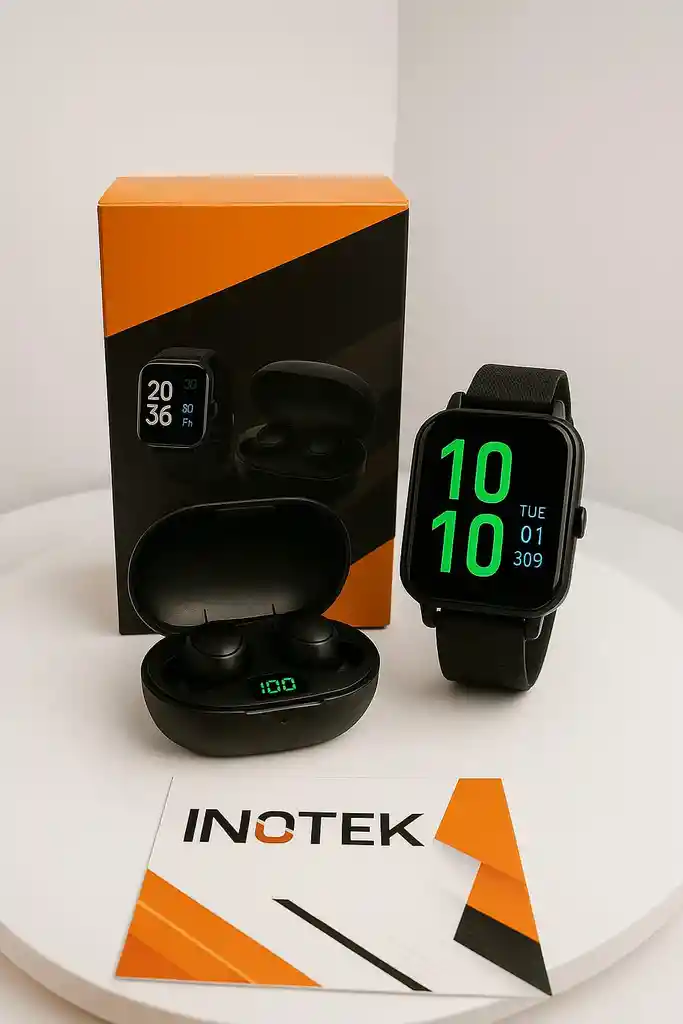 Reloj Smartwatch + Audífonos Inalámbricos, 2 En 1 - Combo Inteligente