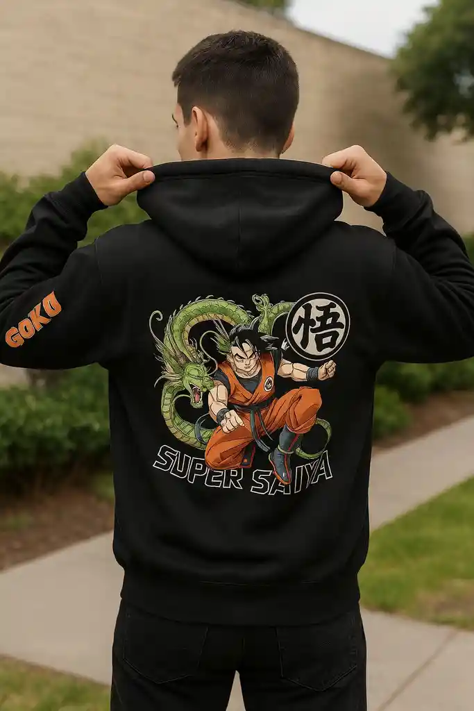Buzo Goku Negro Talla M Unisex