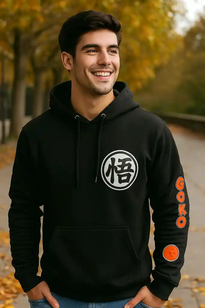 Buzo Goku Negro Talla M Unisex