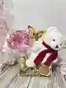 Lonchera En Acrilico Contramarcada Con Oso De Peluche Pequeño 20 Cm, Flores Y Ferreros