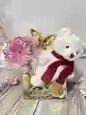 Lonchera En Acrilico Contramarcada Con Oso De Peluche Pequeño 20 Cm, Flores Y Ferreros