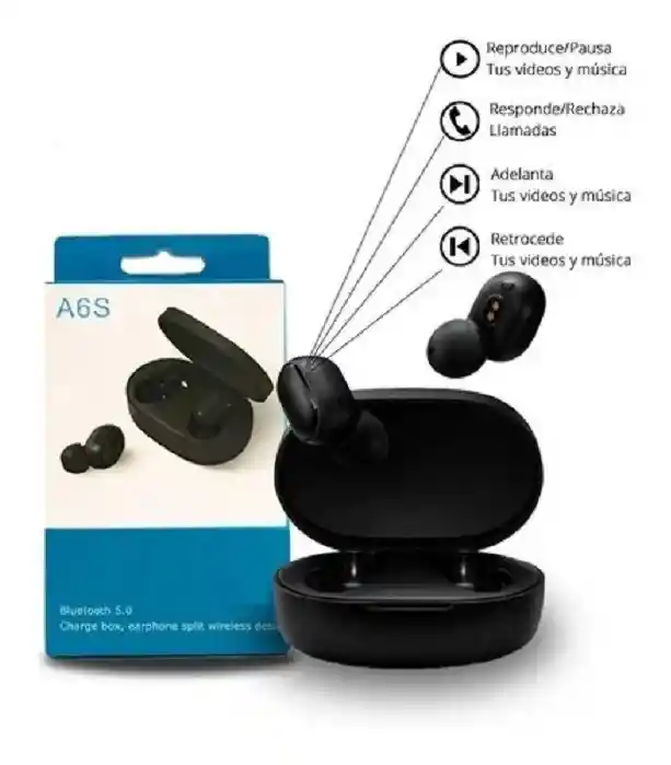 Audifonos - Airpods A6s Bluetooth V5.0 | Resistencia Y Estilo Deportivo