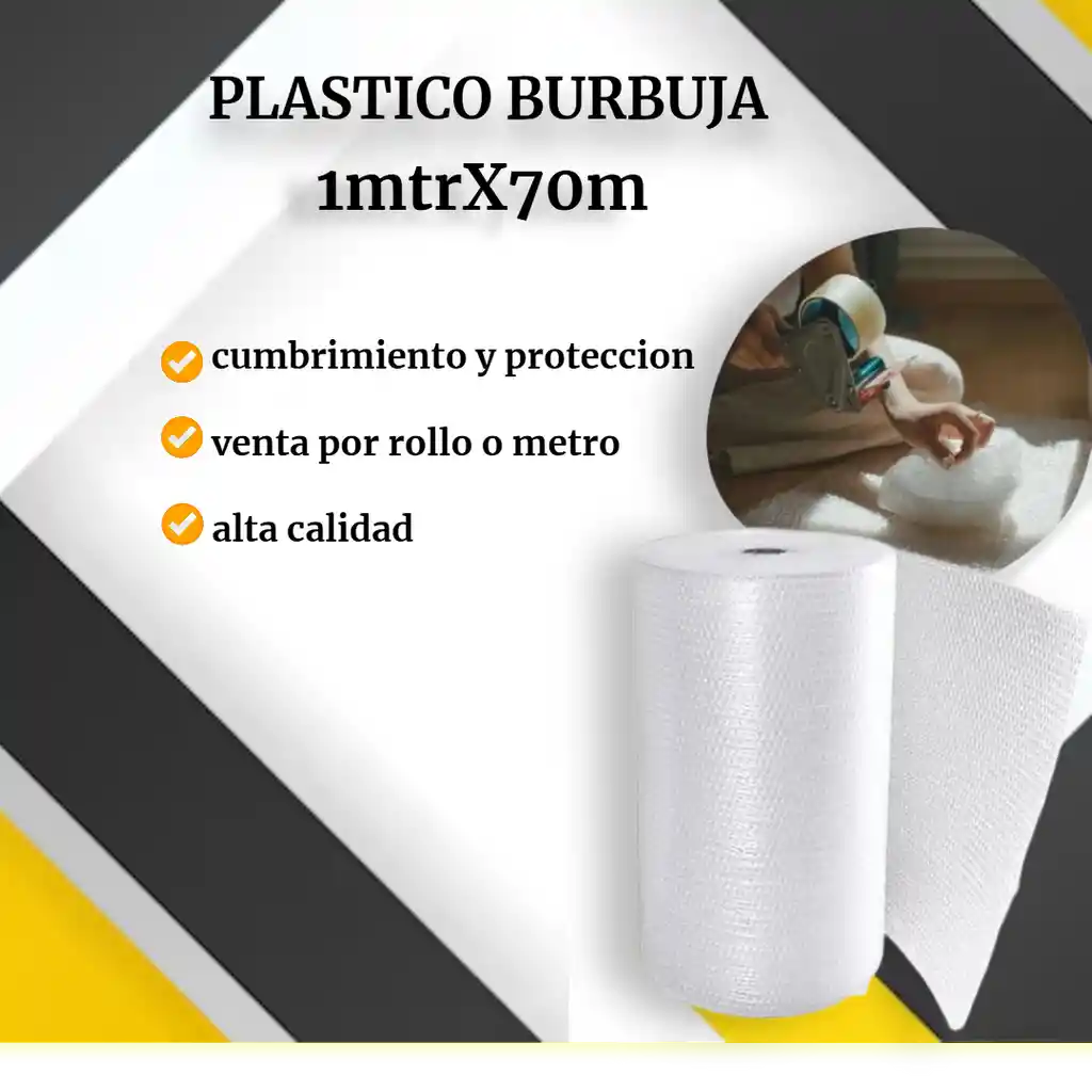 Plástico Burbuja-papel Burbuja 1m De Alto X 70metros De Largo-para Empaque Mudanza Y Embalaje