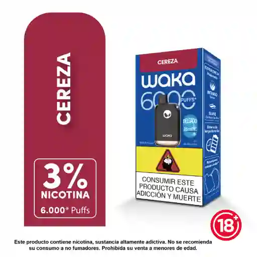 Vape Waka Cereza 6000 Puffs 3%