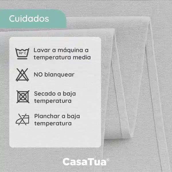 Cortina 100% Blackout 2 Paños Tipo Lino 107x160cm - Ivory