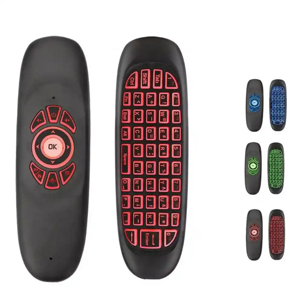 Mini Teclado Control Smart Tv Inalambrico Air Mouse Recargable Usb Sin Microfono