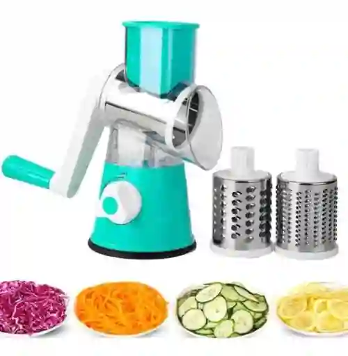 Molino Rallador Cortador De Verduras 3 En 1 Color Azul