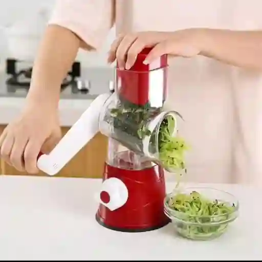Molino Rallador Cortador De Verduras 3 En 1 Color Rojo
