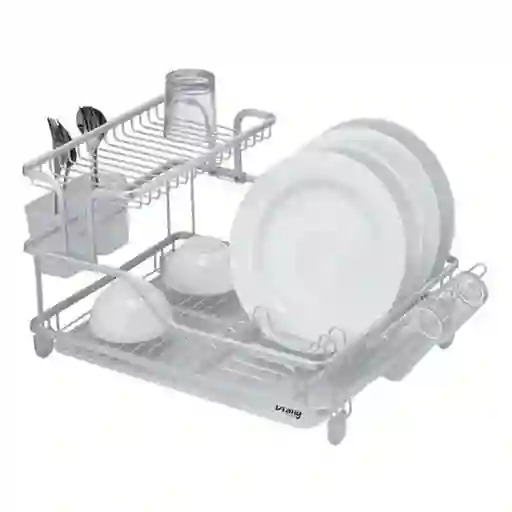 Escurridor Platos 2 Niveles Mt0821-159 -plateado
