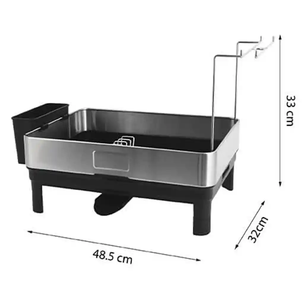 Escurridor Platos Acero Inox 48.5x32x33cm Rejiplas 38088 -negro