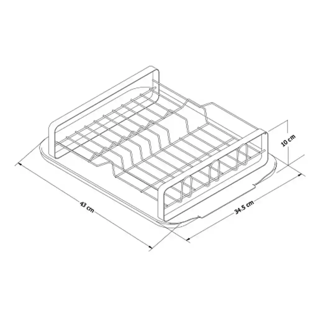 Escurridor Platos Ónix 43x34.5x10cm Rejiplas 38203 -negro