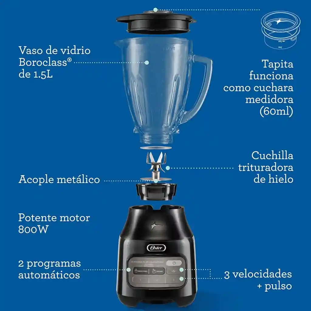 Licuadora Reversible 800w Oster 2174285 -negro