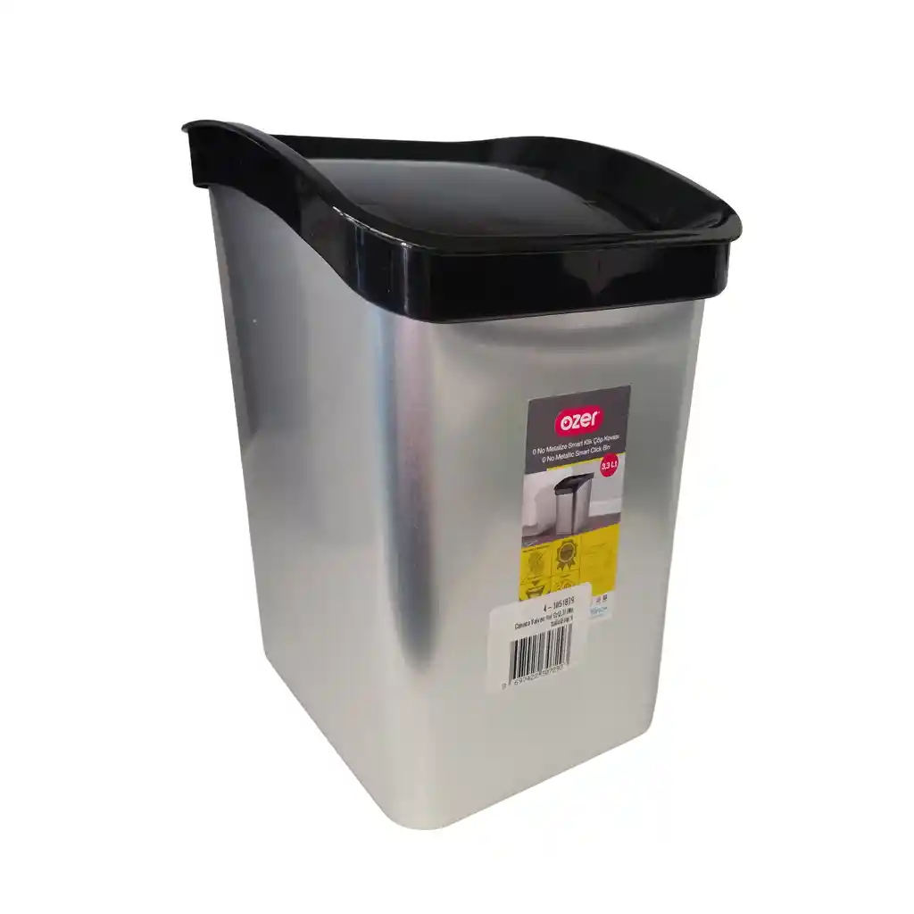 Papelera Mini Vaivén 3.3l Metálica Estra 4-1051879 -plateado