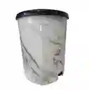 Papelera Pedal 20l Mármol Estra 4-1051875 -blanco/negro