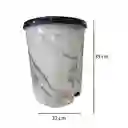 Papelera Pedal 20l Mármol Estra 4-1051875 -blanco/negro
