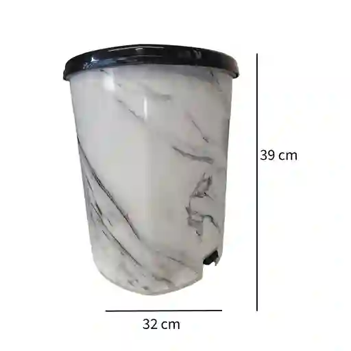 Papelera Pedal 20l Mármol Estra 4-1051875 -blanco/negro