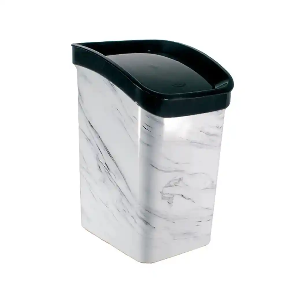 Papelera Vaivén 6l Mármol Estra 4-1051883 -blanco/negro