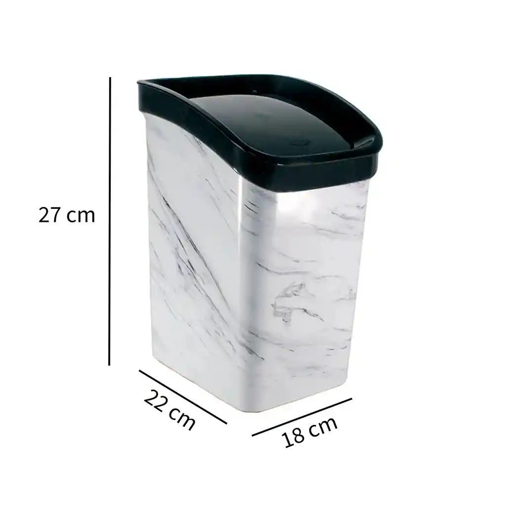 Papelera Vaivén 6l Mármol Estra 4-1051883 -blanco/negro