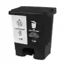 Papelera Doble Pedal 40l Estra 4-1051128 -blanco/negro