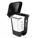 Papelera Doble Pedal 40l Estra 4-1051128 -blanco/negro