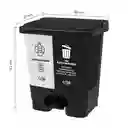 Papelera Doble Pedal 40l Estra 4-1051128 -blanco/negro