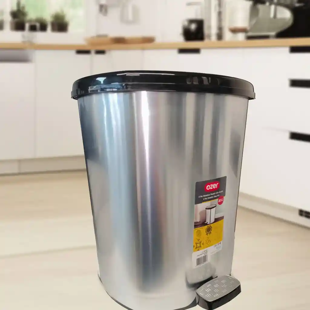Papelera Pedal 20l Estra 4-1051872 -plateado
