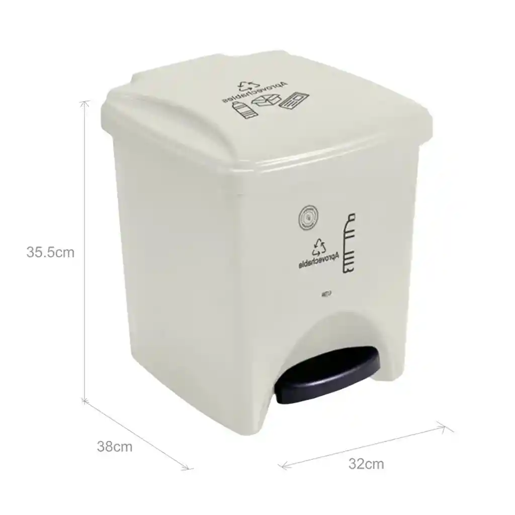 Papelera Pedal 20l Aprovechables Estra 4-1048894 -blanco