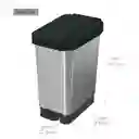 Papelera Pedal 22l Estrabins 4-1040724 -plateado