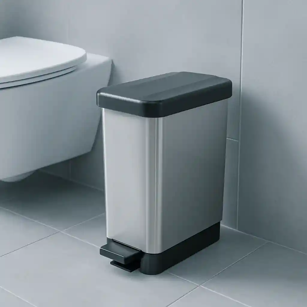 Papelera Pedal 22l Estrabins 4-1040724 -plateado