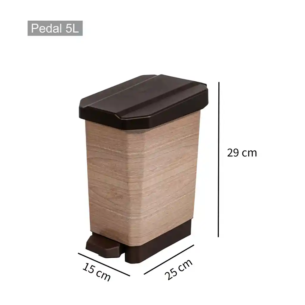 Papelera Pedal 5l Estrabins 4-1048169 -café